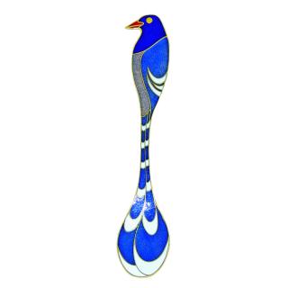 souvenir spoon | cloisonne blue magpie's spoons