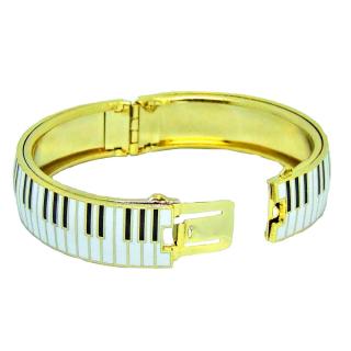 copper bracelet, enamel bracelet, cloisonne piano key board bracelet 