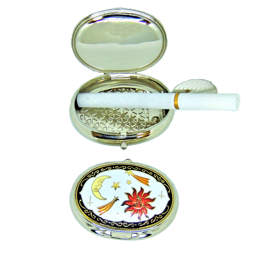 custom ashtray | pocket ashtray | cloisonne oval shaped portable ashtray