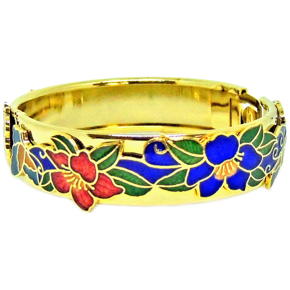 copper bracelet, enamel bracelet, cloisonne bracelet