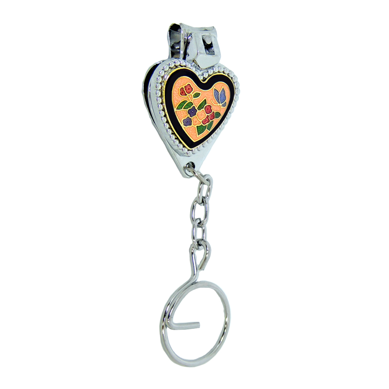  Nail Clipper Key Chain | Cloisonne Heart Shaped Nail Clipper Key Chain 